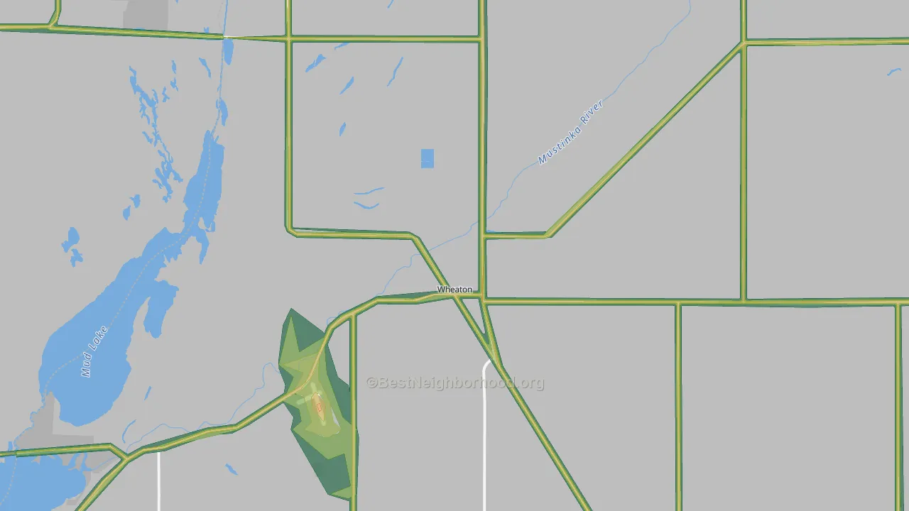 Wheaton, MN Map of Noise Levels in Wheaton