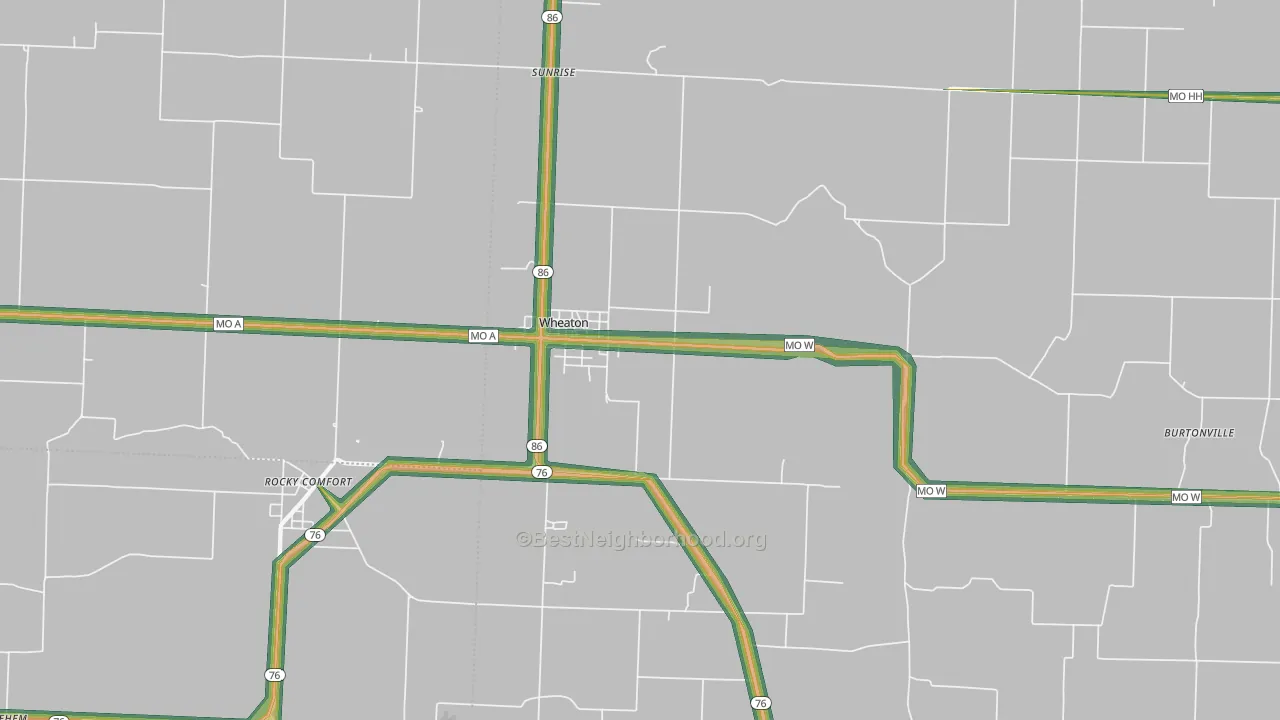 Wheaton, MO Map of Noise Levels in Wheaton