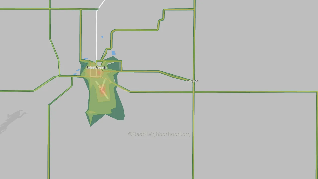 Wheeler, KS Map of Noise Levels in Wheeler