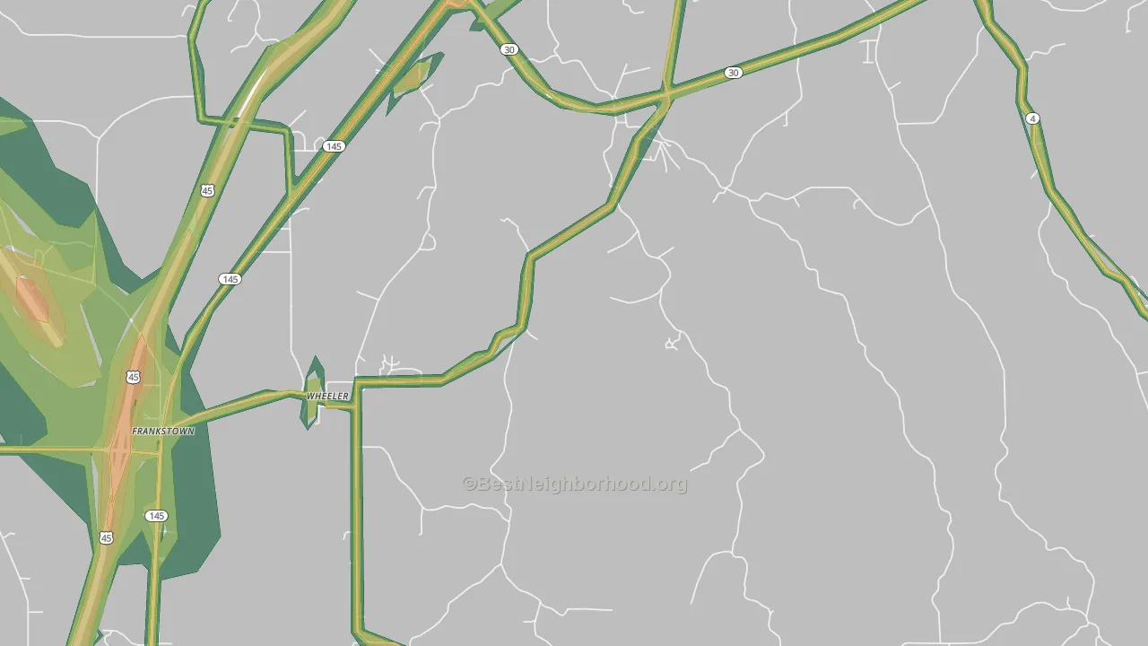 Wheeler, MS Map of Noise Levels in Wheeler