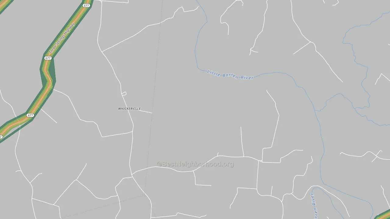 Whickerville, KY Map of Noise Levels in Whickerville