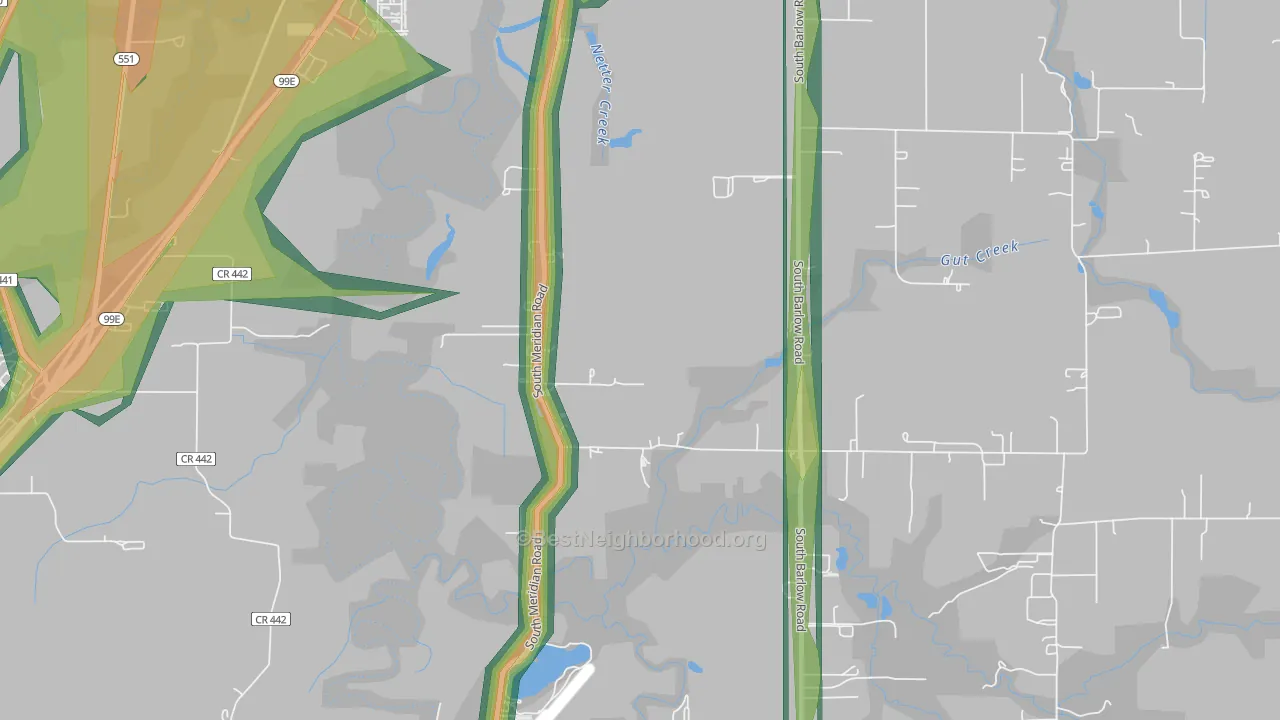 Whiskey Hill, OR Map of Noise Levels in Whiskey Hill