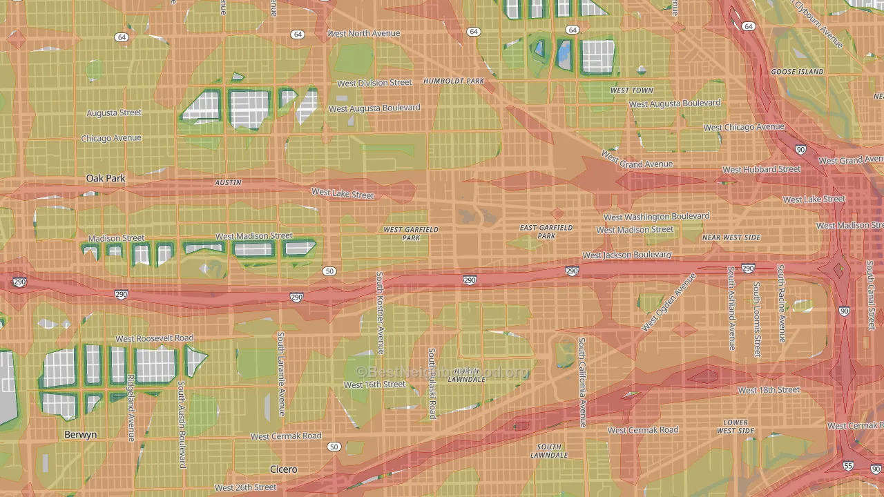 Whiskey Point, Chicago, IL Map of Noise Levels in Whiskey Point
