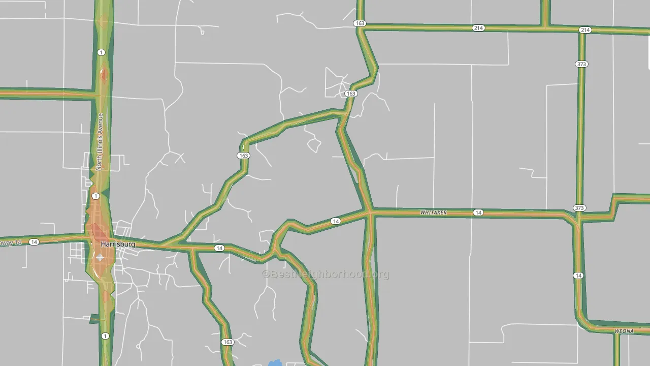 Whitaker, AR Map of Noise Levels in Whitaker