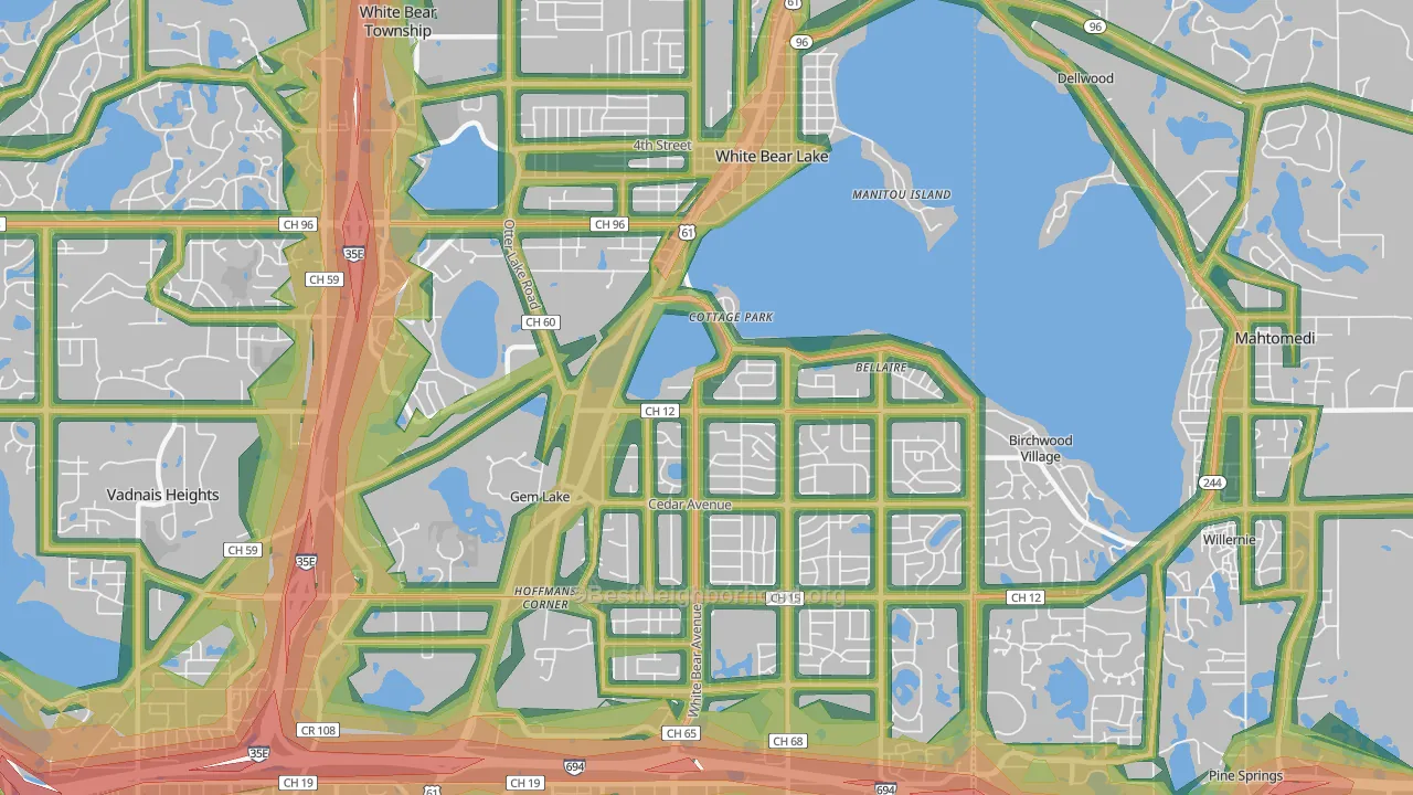 White Bear Lake, MN Map of Noise Levels in White Bear Lake