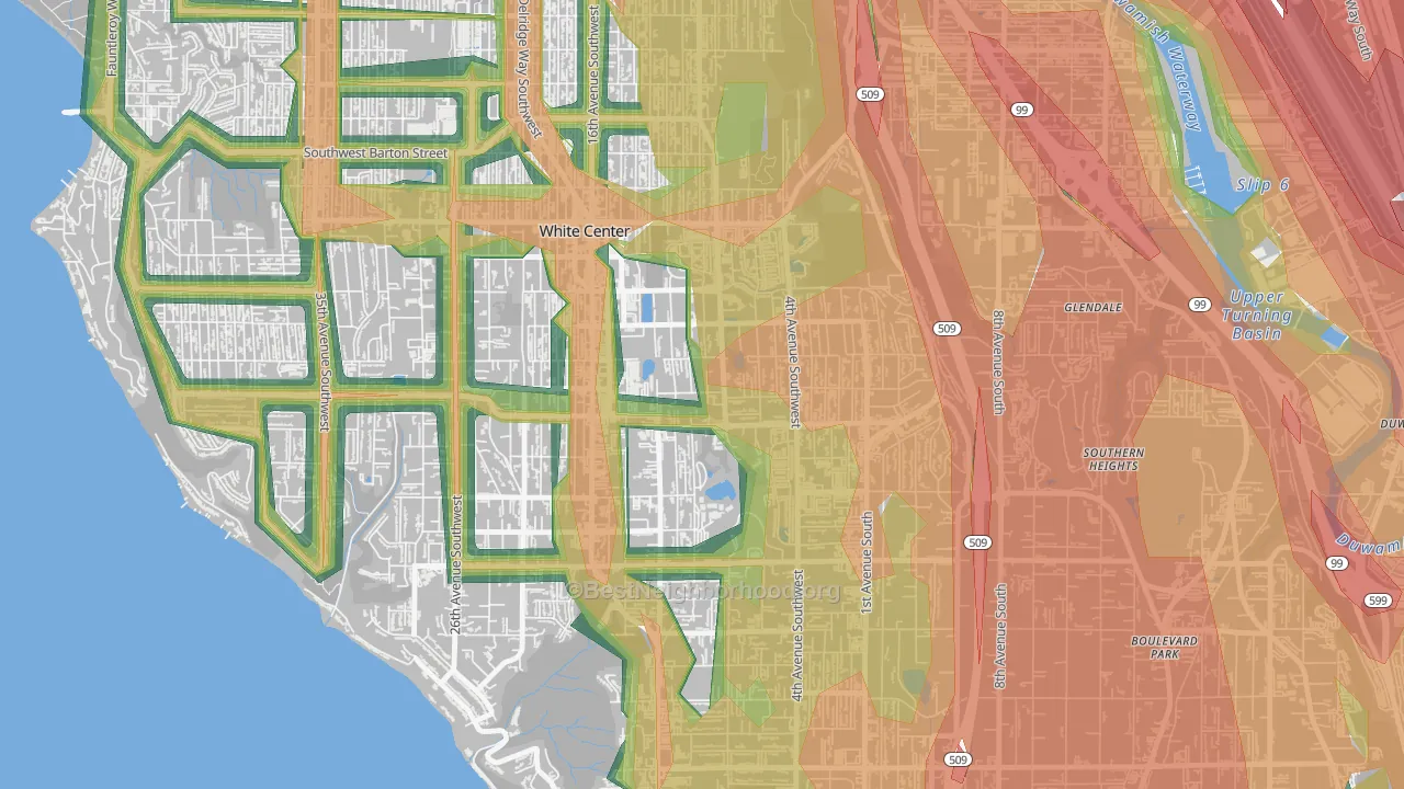 White Center, WA Map of Noise Levels in White Center