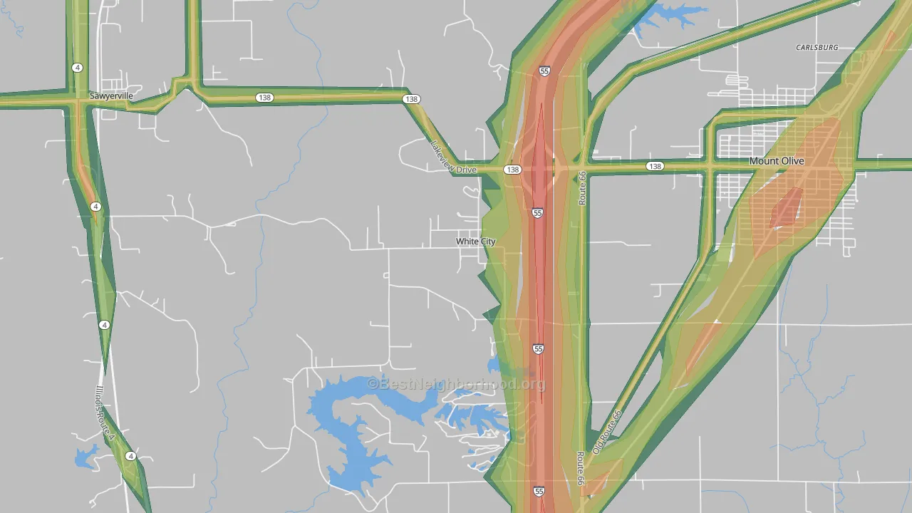 White City, IL Map of Noise Levels in White City