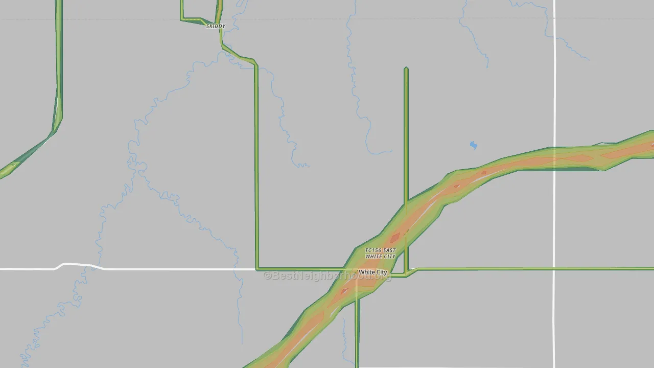 White City, KS Map of Noise Levels in White City