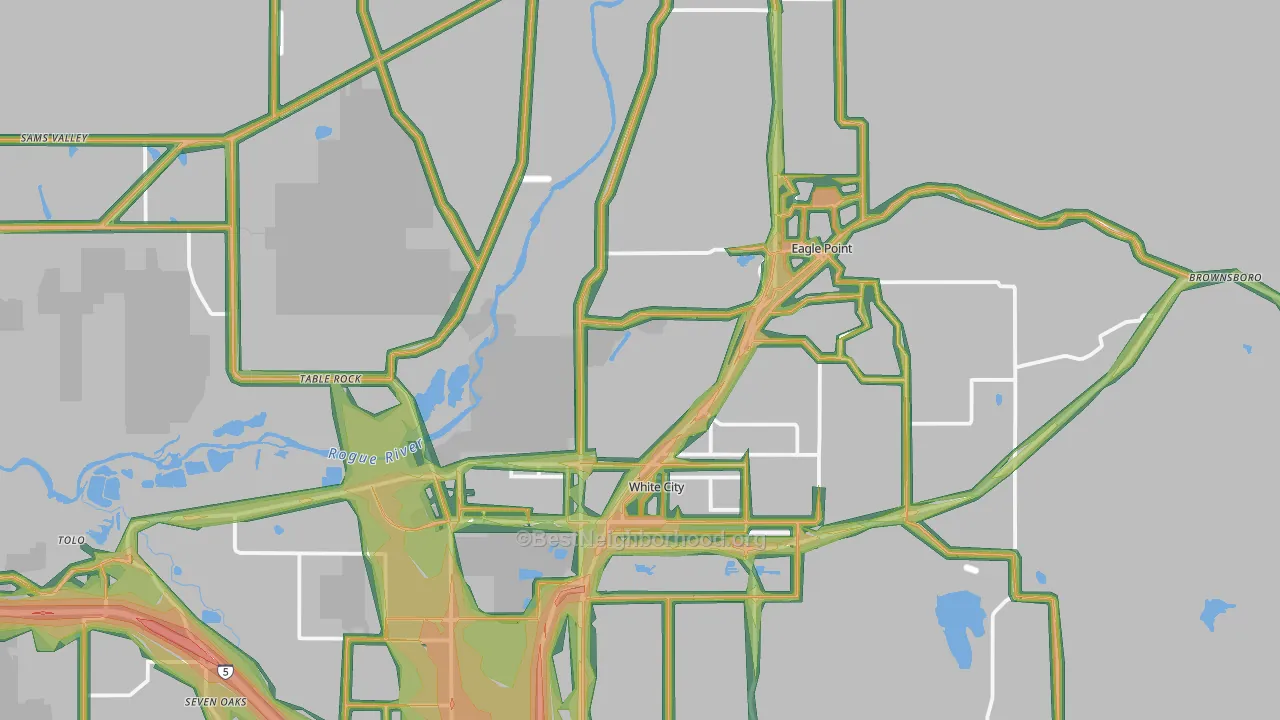 White City, OR Map of Noise Levels in White City