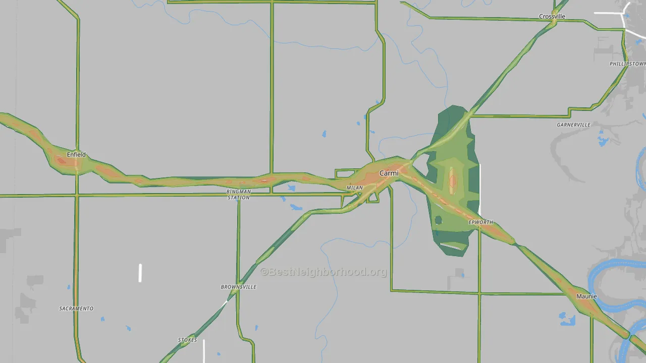 White County, IL Map of Noise Levels in White County
