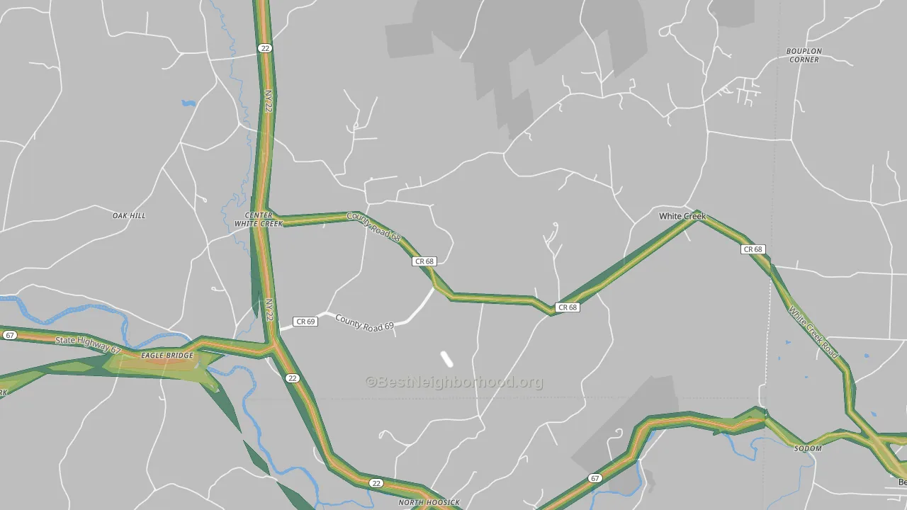 White Creek, NY Map of Noise Levels in White Creek
