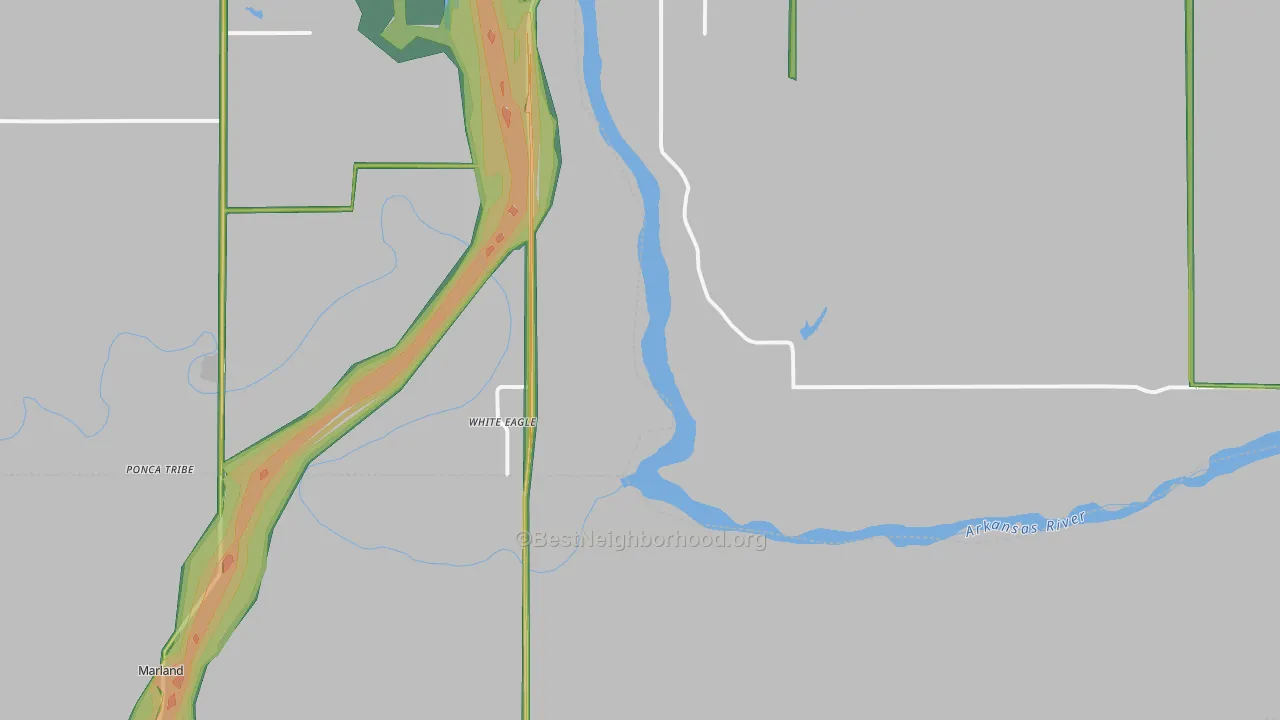 White Eagle, OK Map of Noise Levels in White Eagle