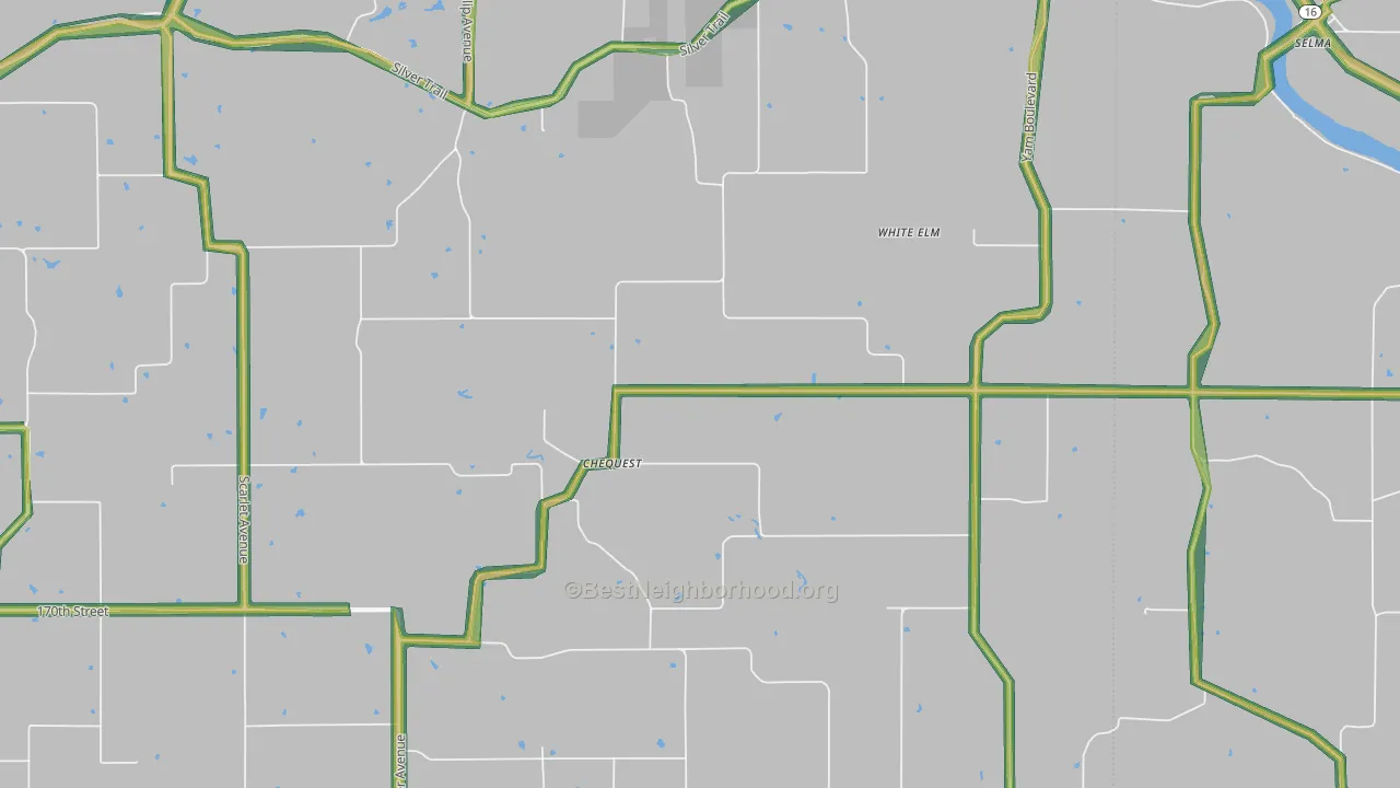 White Elm, IA Map of Noise Levels in White Elm