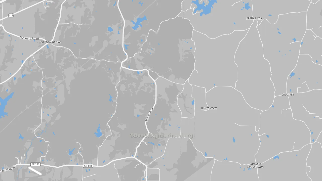 White Fern, TN Map of Noise Levels in White Fern