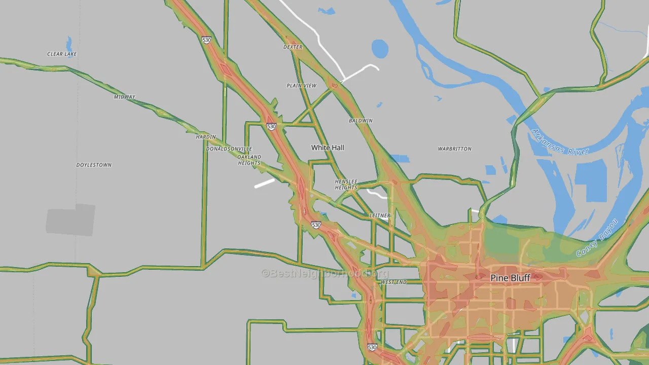 White Hall, AR Map of Noise Levels in White Hall