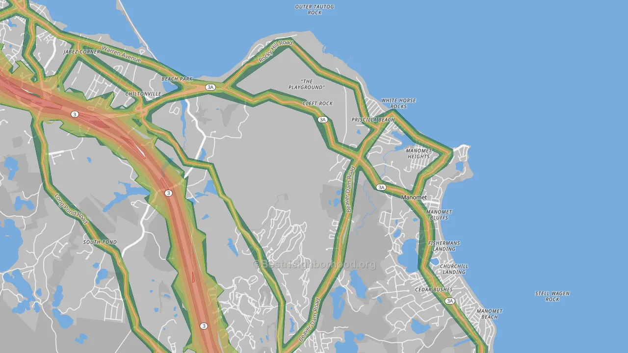 White Horse Beach, MA Map of Noise Levels in White Horse Beach