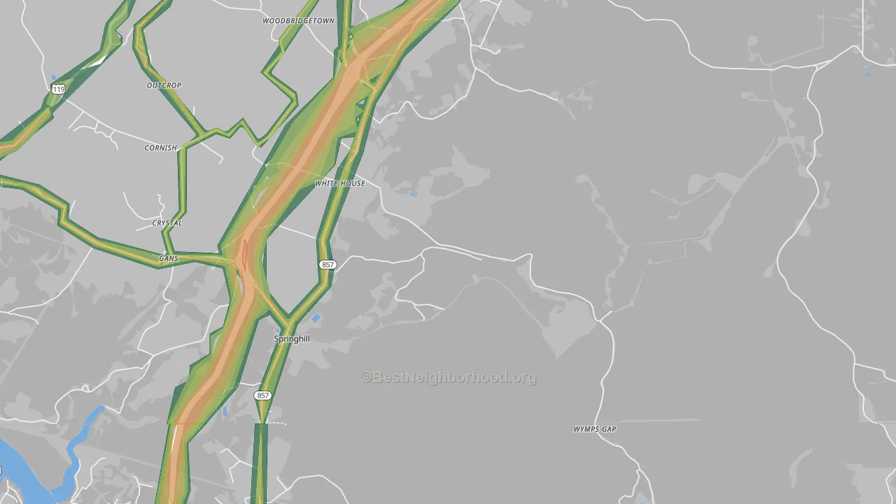 White House, PA Map of Noise Levels in White House
