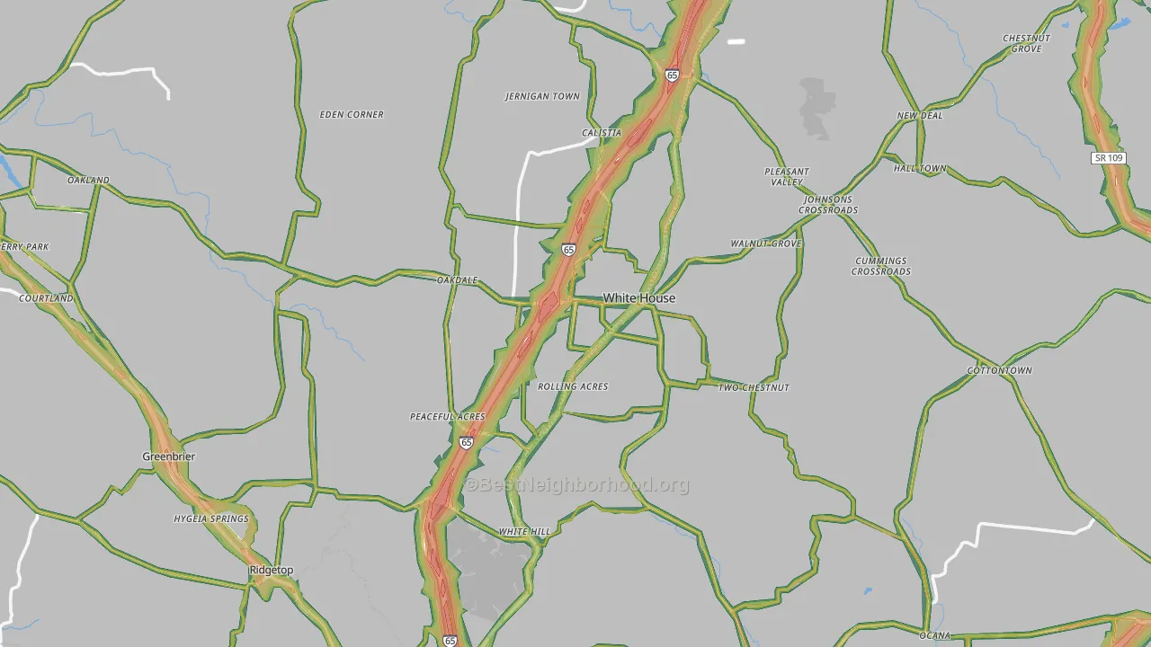 White House, TN Map of Noise Levels in White House