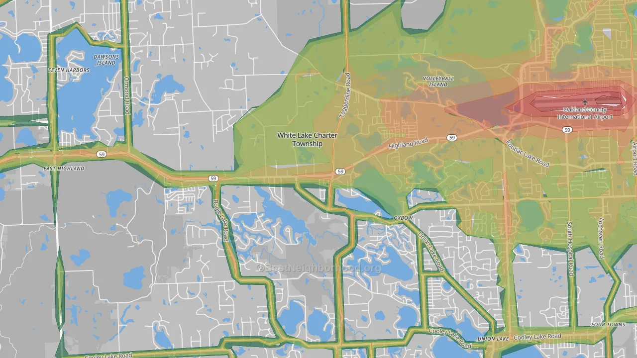 White Lake, MI Map of Noise Levels in White Lake