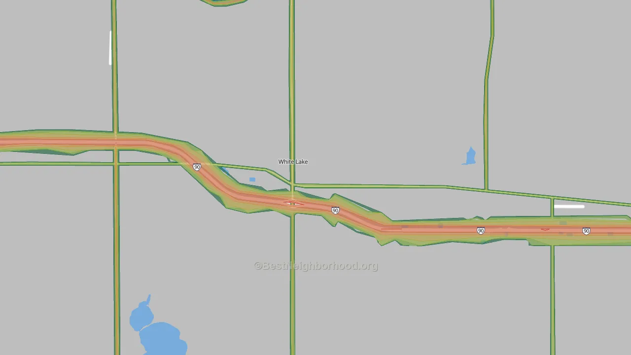 White Lake, SD Map of Noise Levels in White Lake