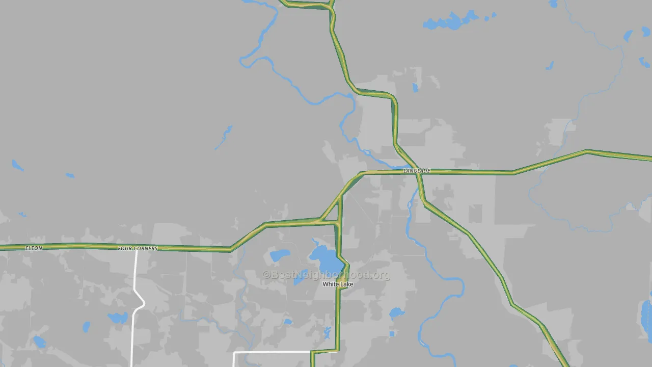 White Lake, WI Map of Noise Levels in White Lake