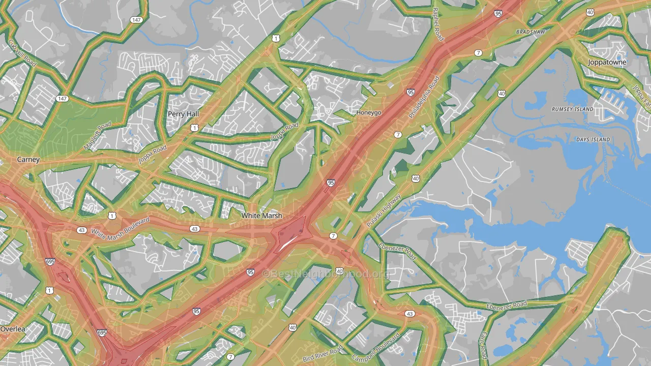 White Marsh, MD Map of Noise Levels in White Marsh