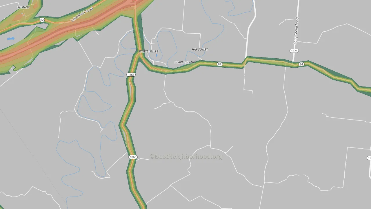White Mills, KY Map of Noise Levels in White Mills