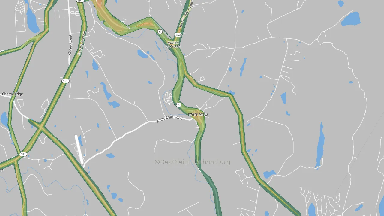 White Mills, PA Map of Noise Levels in White Mills