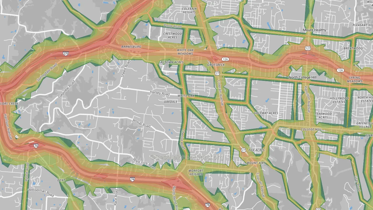 White Oak, OH Map of Noise Levels in White Oak