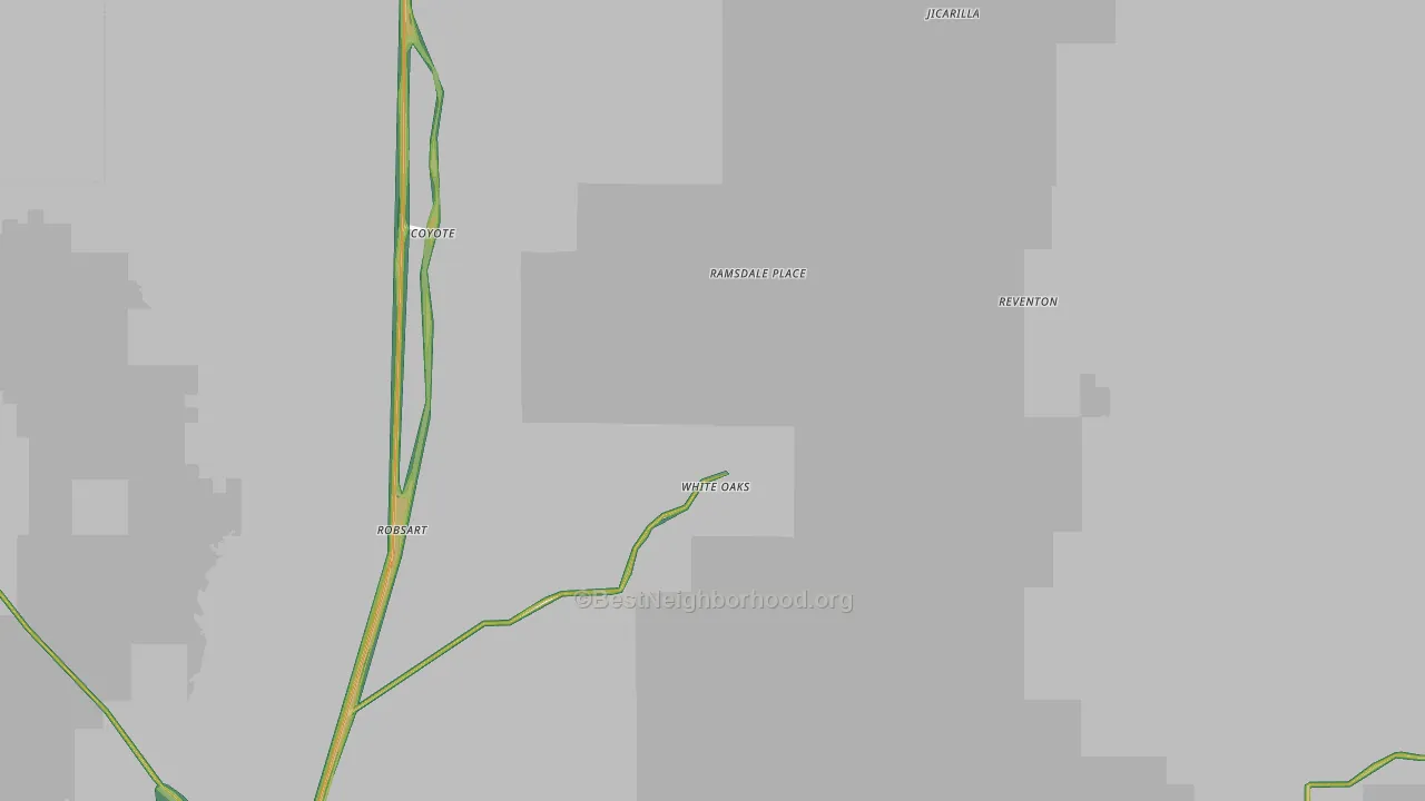 White Oaks, NM Map of Noise Levels in White Oaks