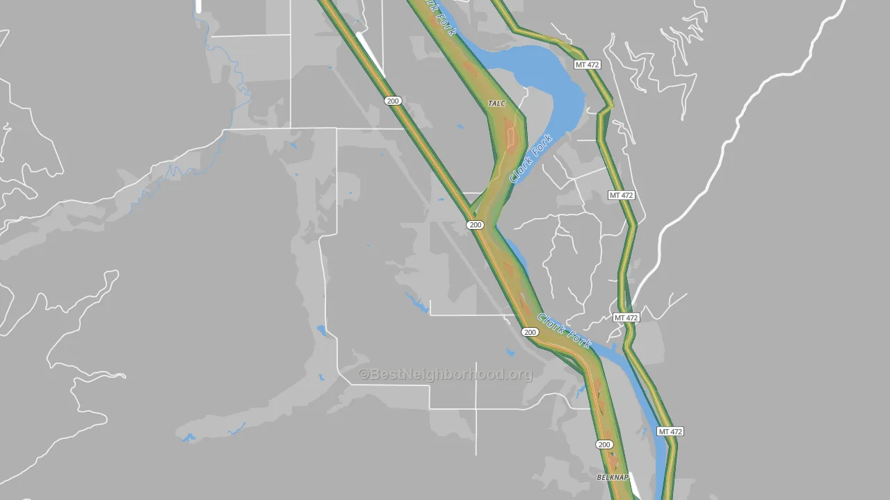 White Pine, MT Map of Noise Levels in White Pine