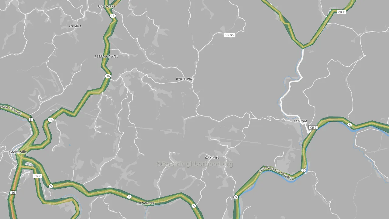 White Pine, WV Map of Noise Levels in White Pine