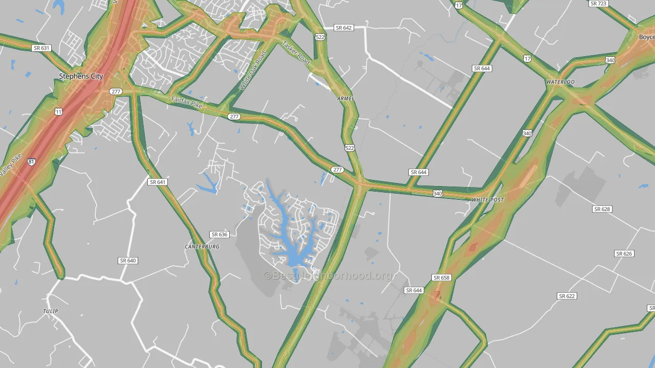 White Post, VA Map of Noise Levels in White Post