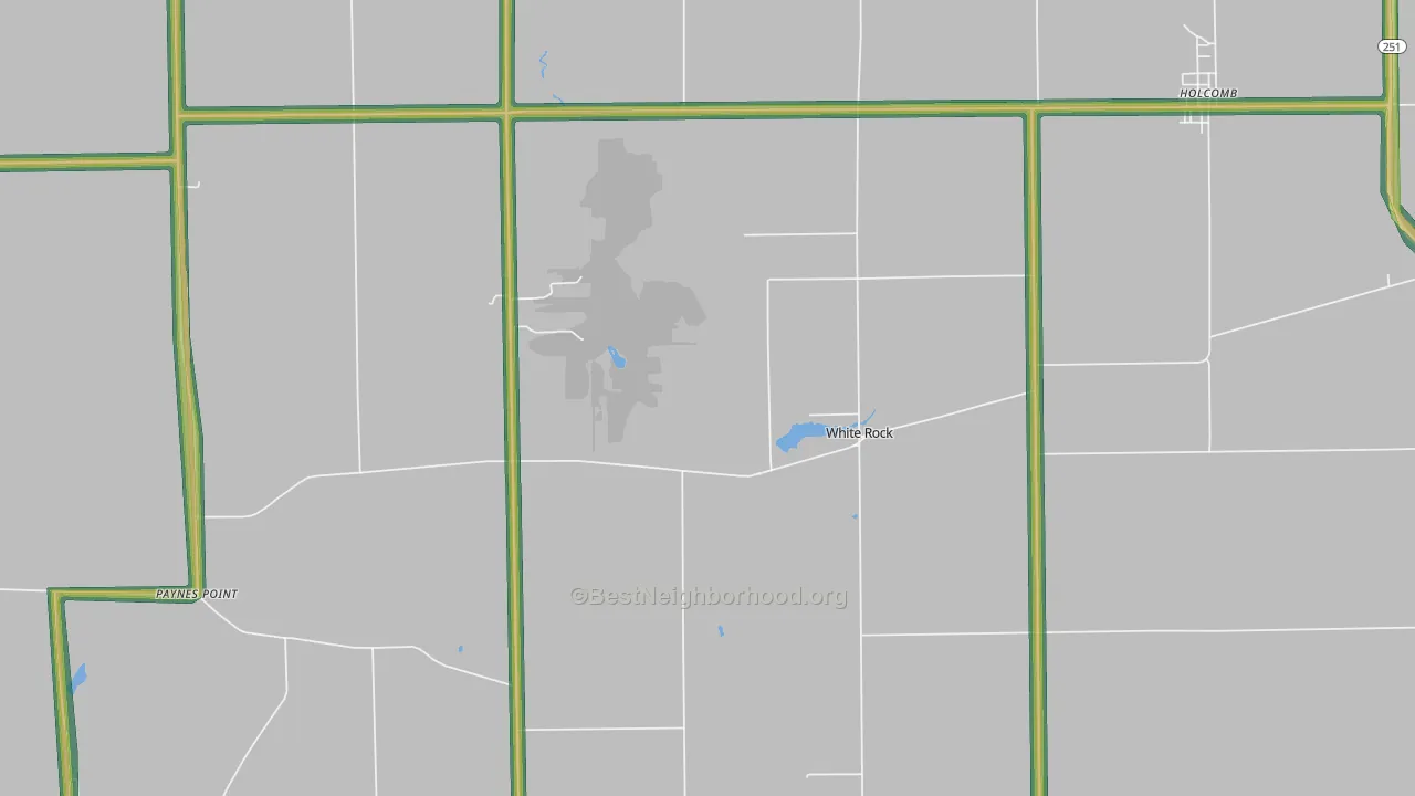 White Rock, IL Map of Noise Levels in White Rock