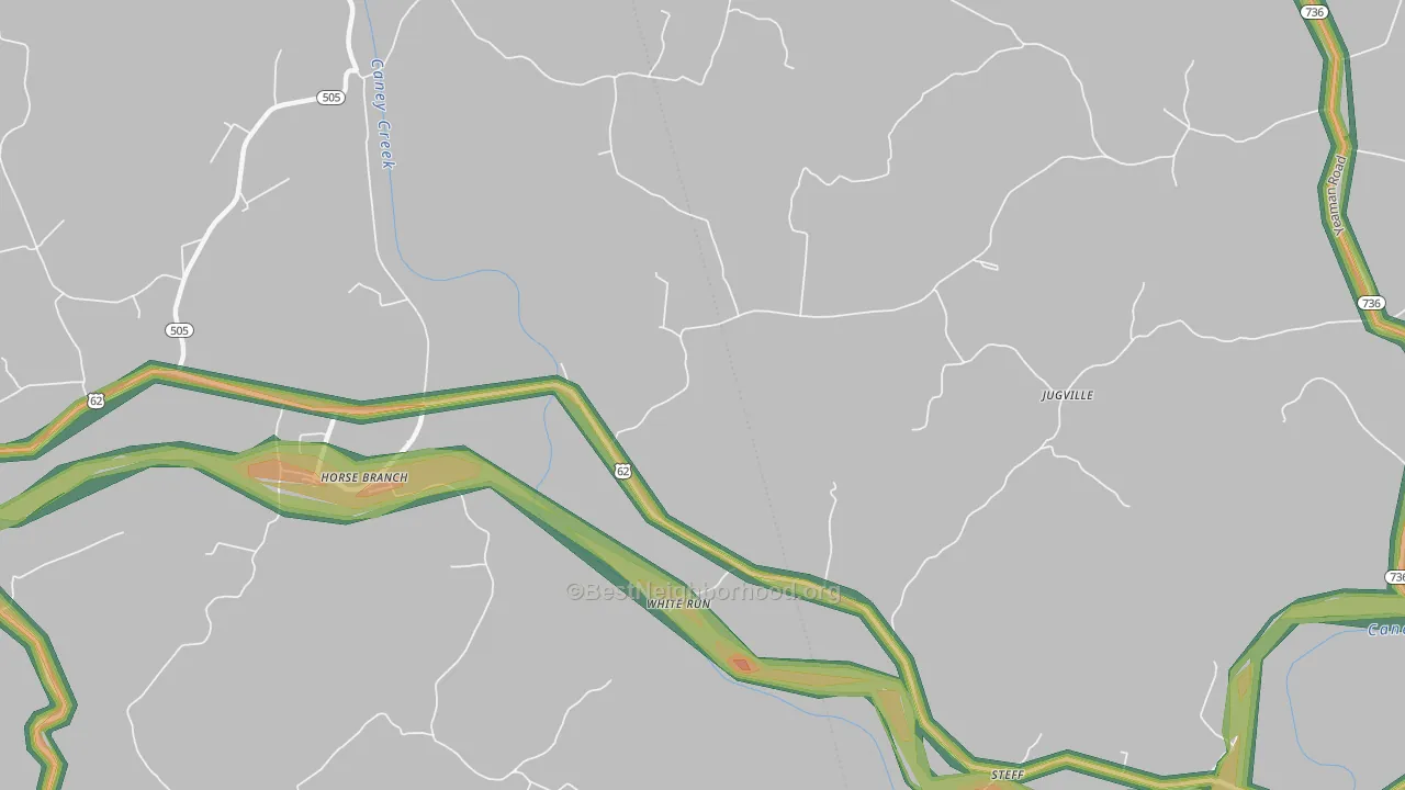 White Run, KY Map of Noise Levels in White Run