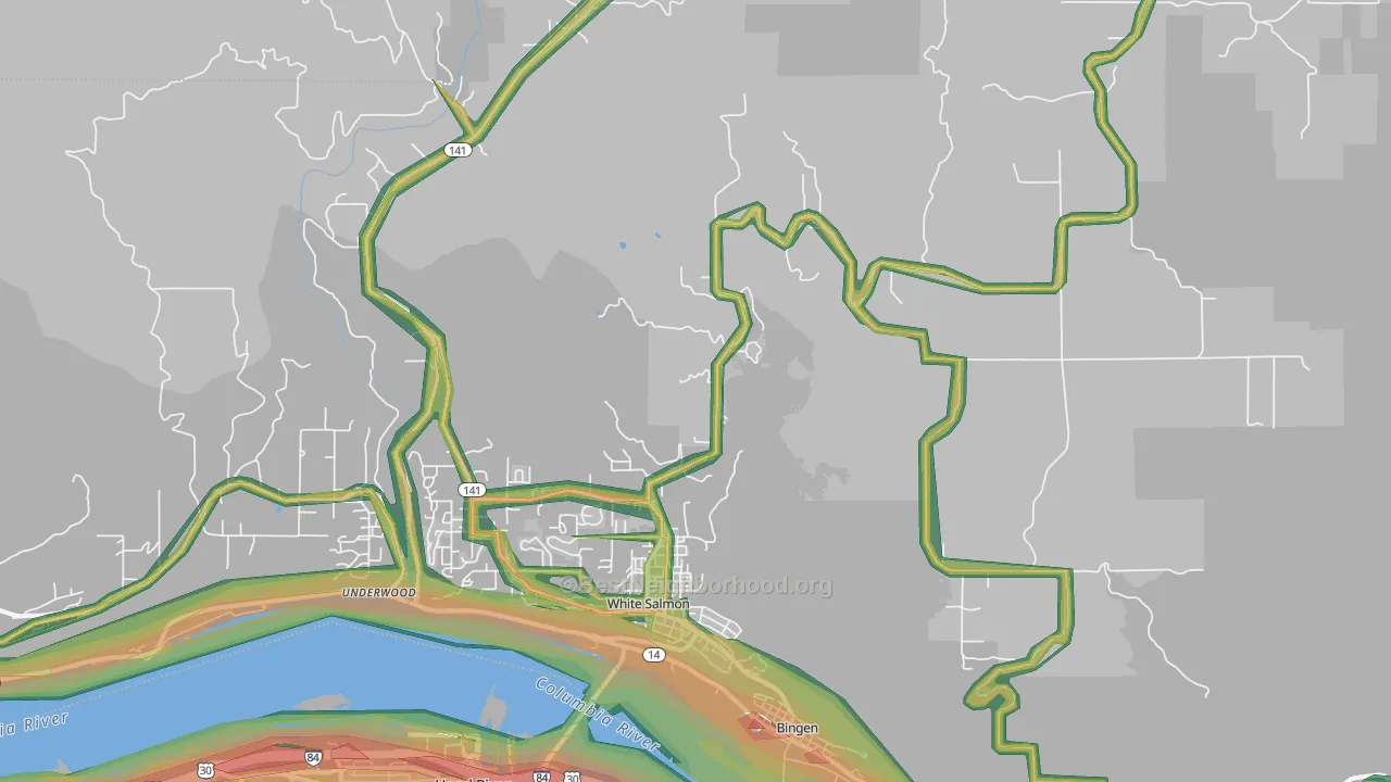 White Salmon, WA Map of Noise Levels in White Salmon