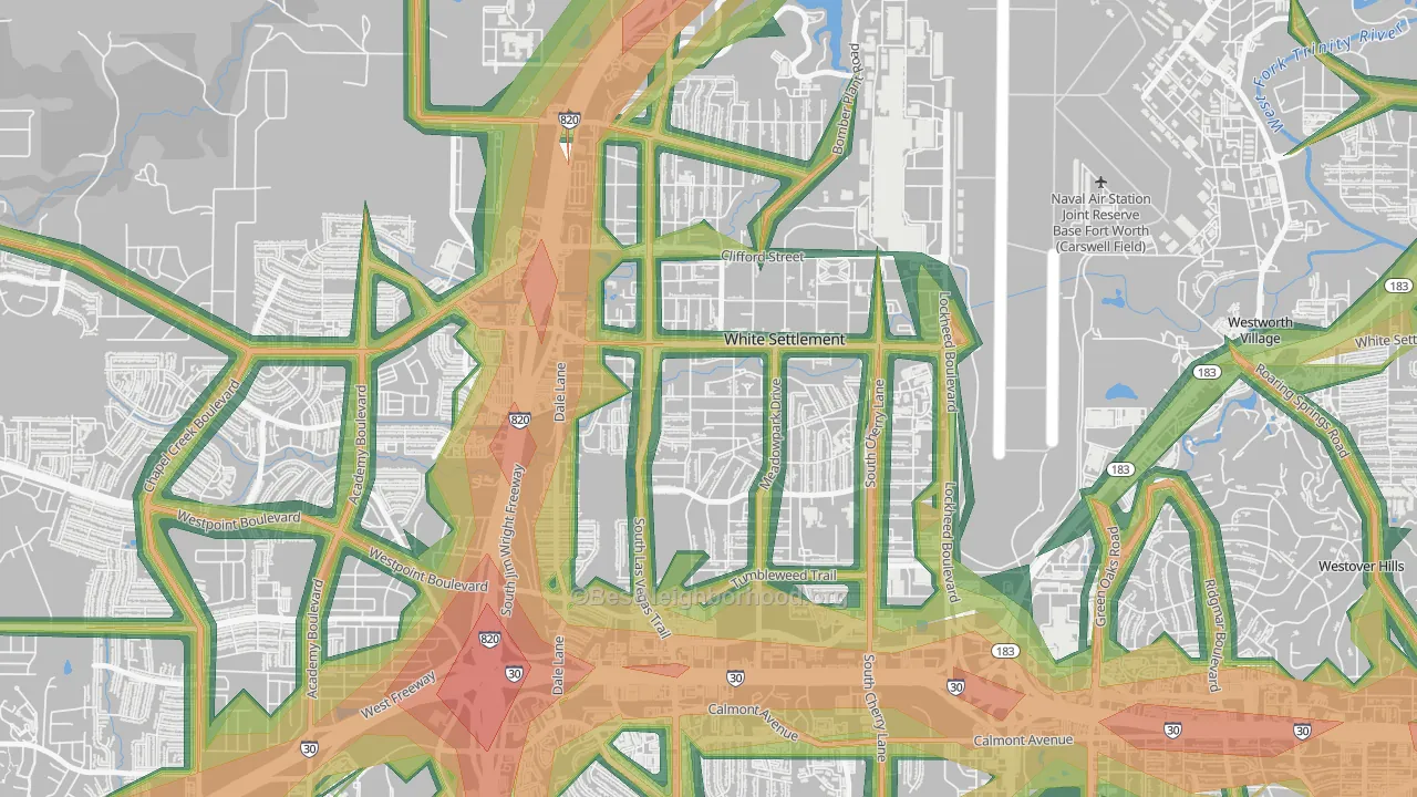 White Settlement, TX Map of Noise Levels in White Settlement