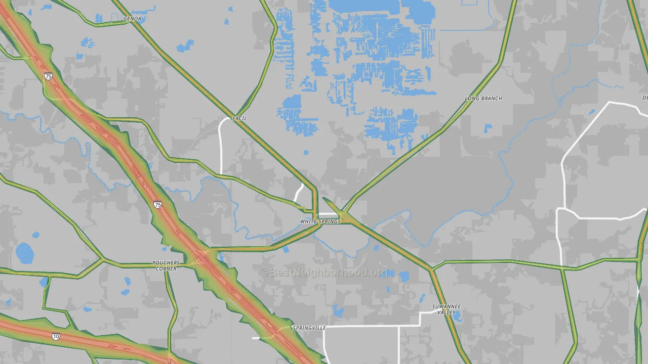 White Springs, FL Map of Noise Levels in White Springs
