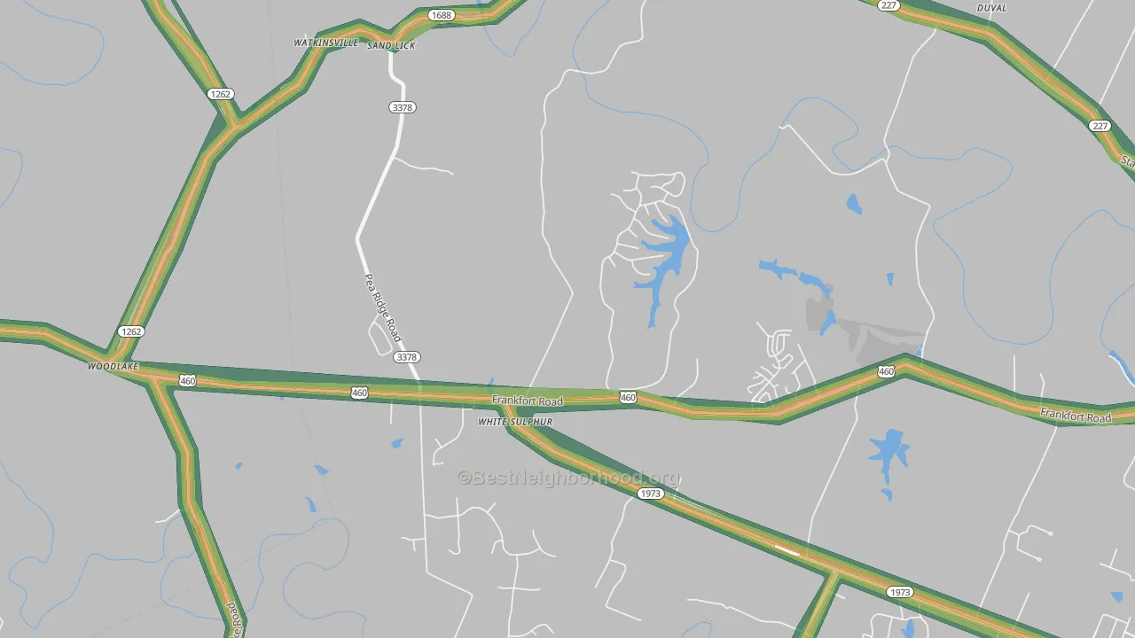 White Sulphur, KY Map of Noise Levels in White Sulphur