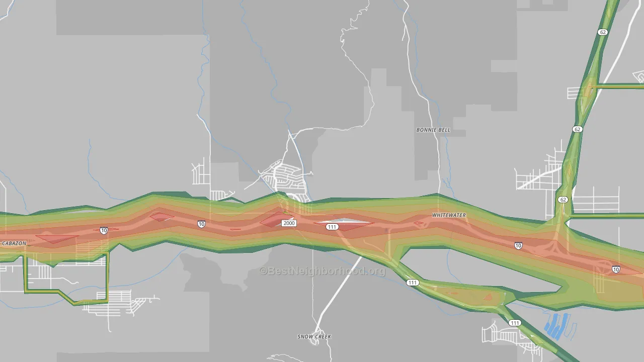 White Water, CA Map of Noise Levels in White Water
