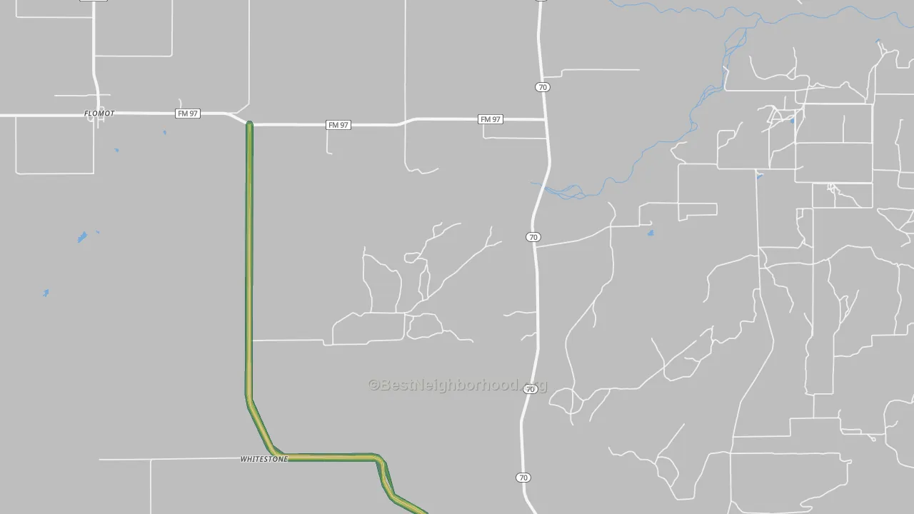 Whiteflat, TX Map of Noise Levels in Whiteflat