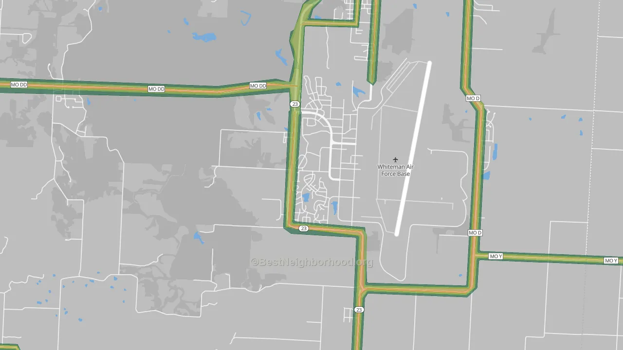 Whiteman AFB, MO Map of Noise Levels in Whiteman AFB