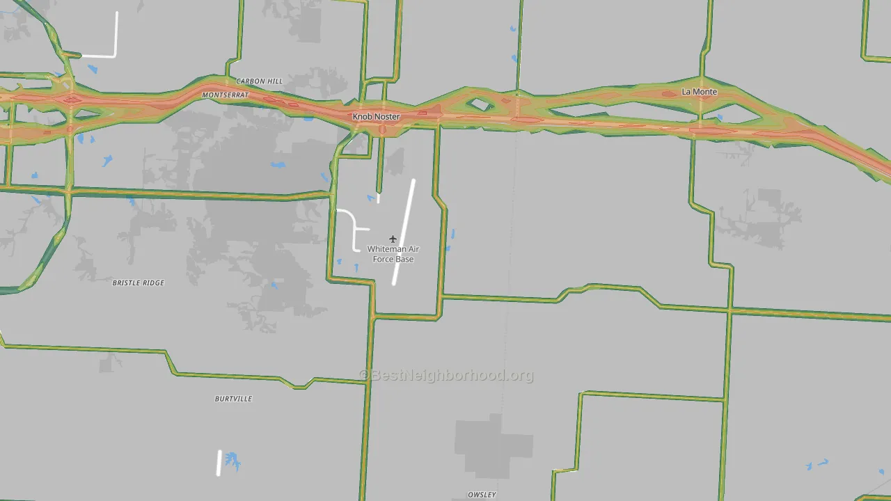 Whiteman Air Force Base, MO Map of Noise Levels in Whiteman Air Force Base