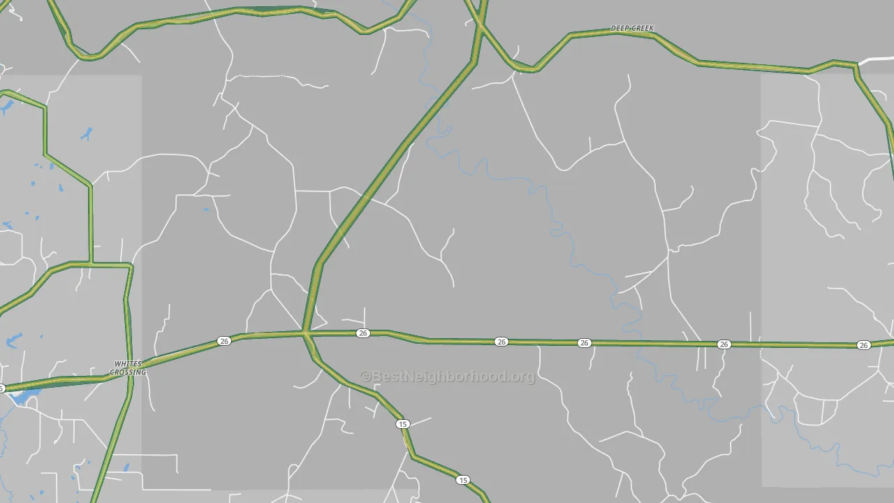 Whites Crossing, MS Map of Noise Levels in Whites Crossing