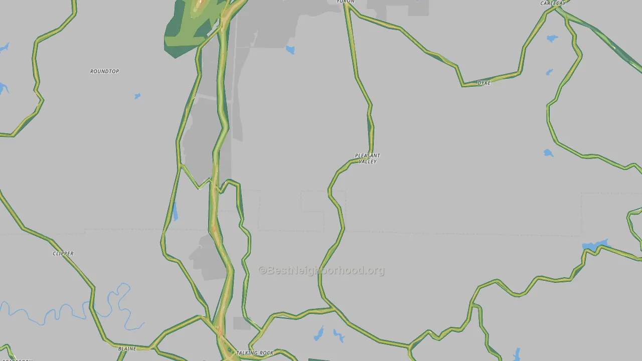 Whitestone, GA Map of Noise Levels in Whitestone