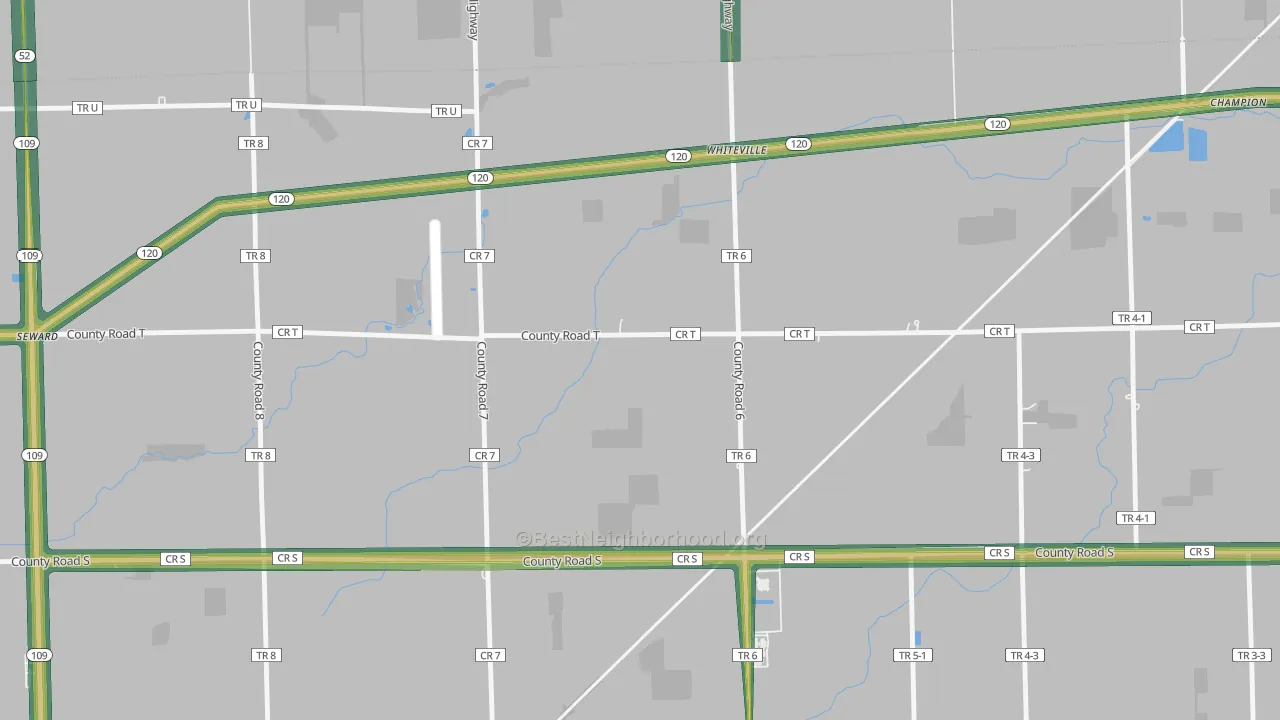 Whiteville, OH Map of Noise Levels in Whiteville