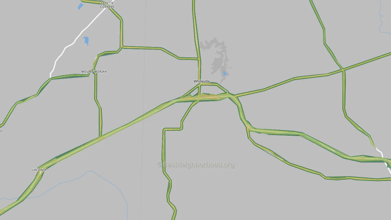 Whiteville, TN Map of Noise Levels in Whiteville