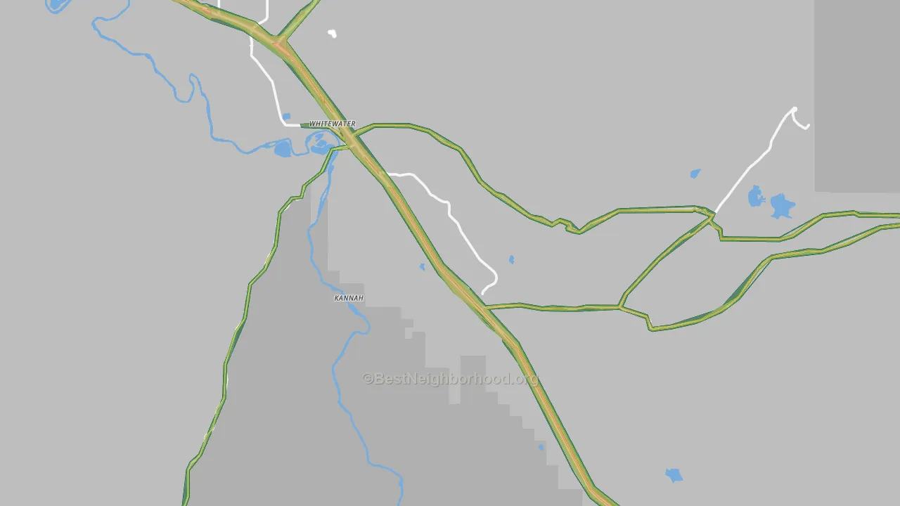 Whitewater, CO Map of Noise Levels in Whitewater