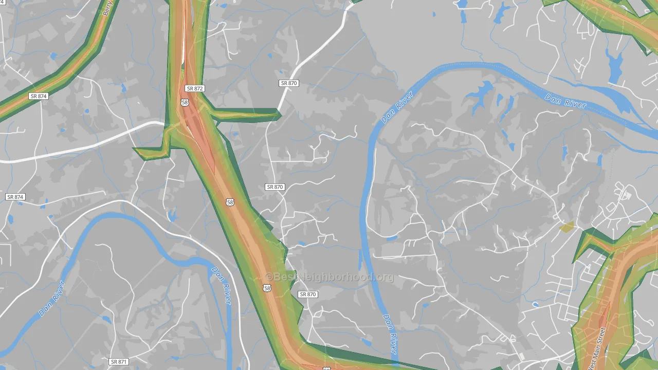Whitfield, VA Map of Noise Levels in Whitfield