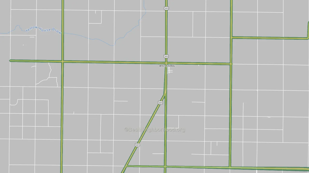 Whitharral, TX Map of Noise Levels in Whitharral